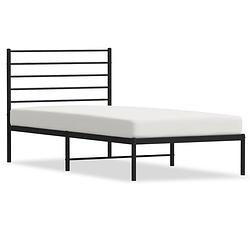 Foto van The living store bedframe - klassiek - metaal - 196 x 80 x 90 cm - zwart