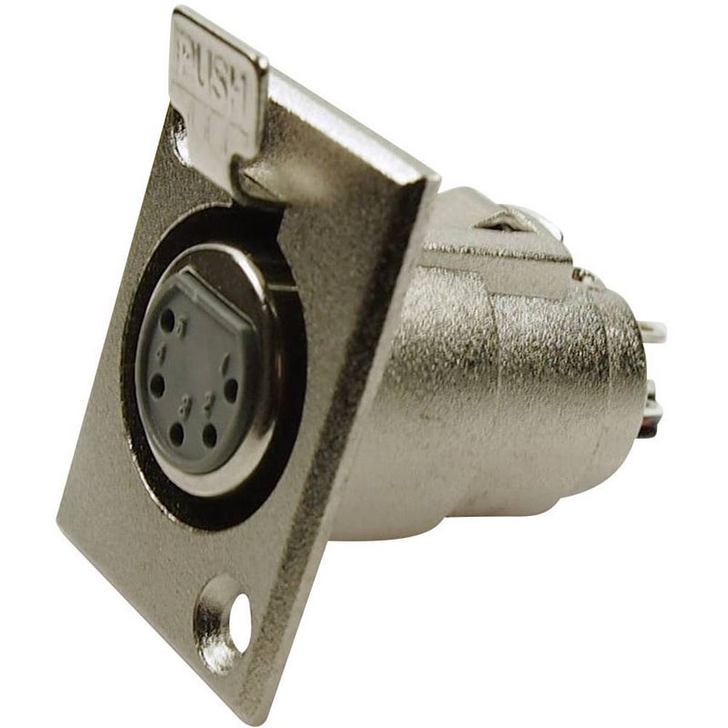 Foto van Cliff fc6170 xlr-connector flensbus, contacten recht aantal polen: 5 zilver 1 stuk(s)