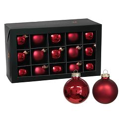 Foto van Othmar decorations kerstballen - glas - 30x - rood - 6 cm - kerstbal