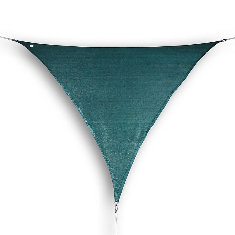 Foto van Hanse® schaduwdoek driehoek waterdoorlatend 3x3x3 m zonnedoek groen