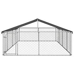 Foto van Infiori hondenkennel voor buiten met dak 600x300x150 cm