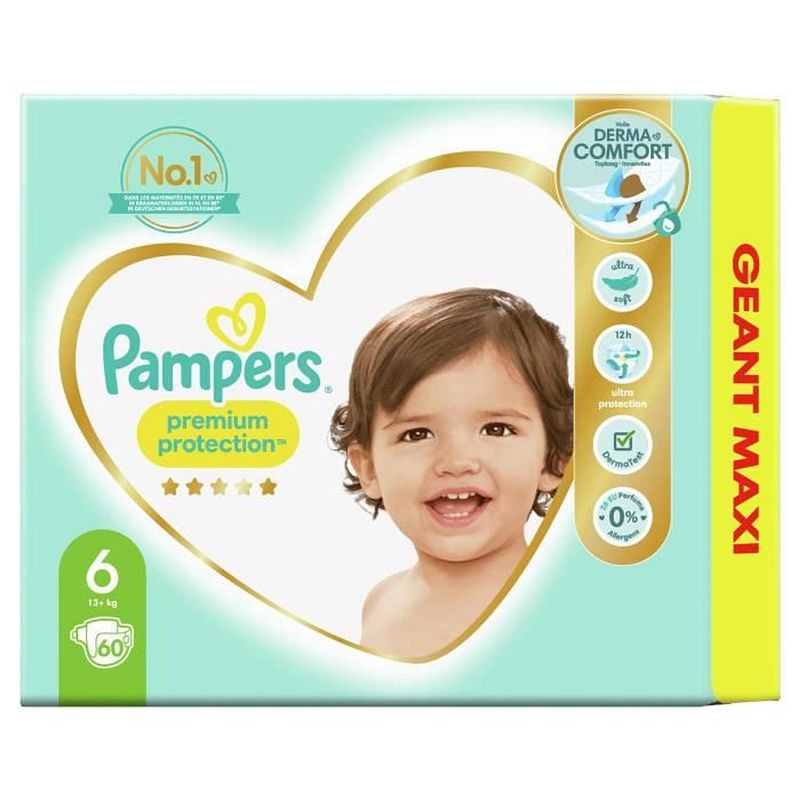 Foto van Pampers premium protection maat 6 - 60 luiers