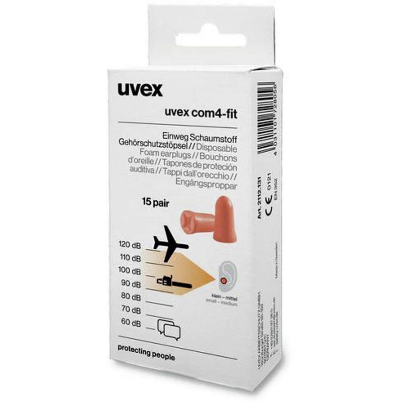 Foto van Uvex 2112131 com4-fit oordoppen 33 db eenmalig gebruik 15 paar