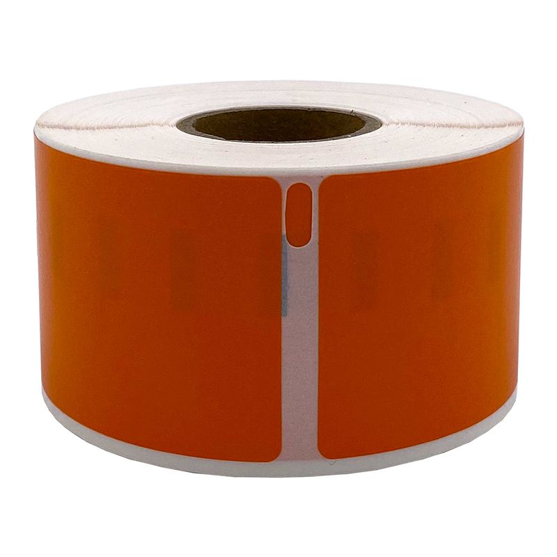 Foto van Dula dymo compatible labels - oranje - 99012 - s0722400 - adresetiketten - 1 rol - 36 x 89 mm - 260 labels per rol