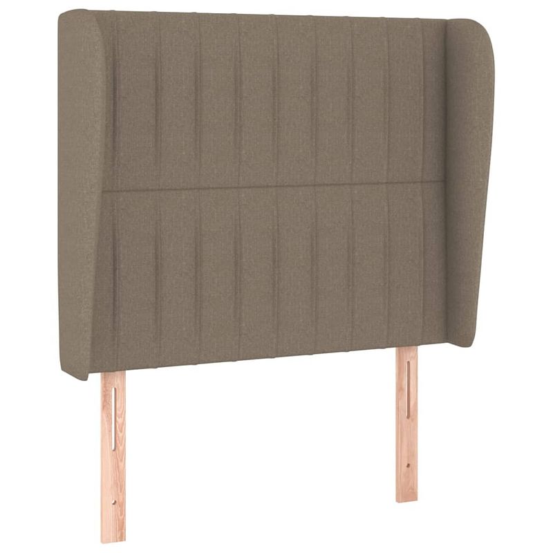 Foto van Vidaxl hoofdbord met randen 93x23x118/128 cm stof taupe