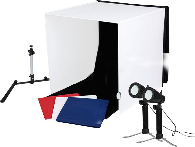 Foto van Caruba portable fotostudio 40x40x40cm + led lamp (2x)