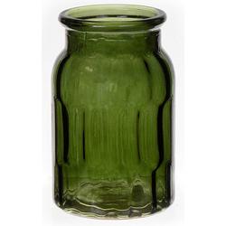 Foto van Bloemenvaas klein - groen - transparant glas - d10 x h16 cm - vazen