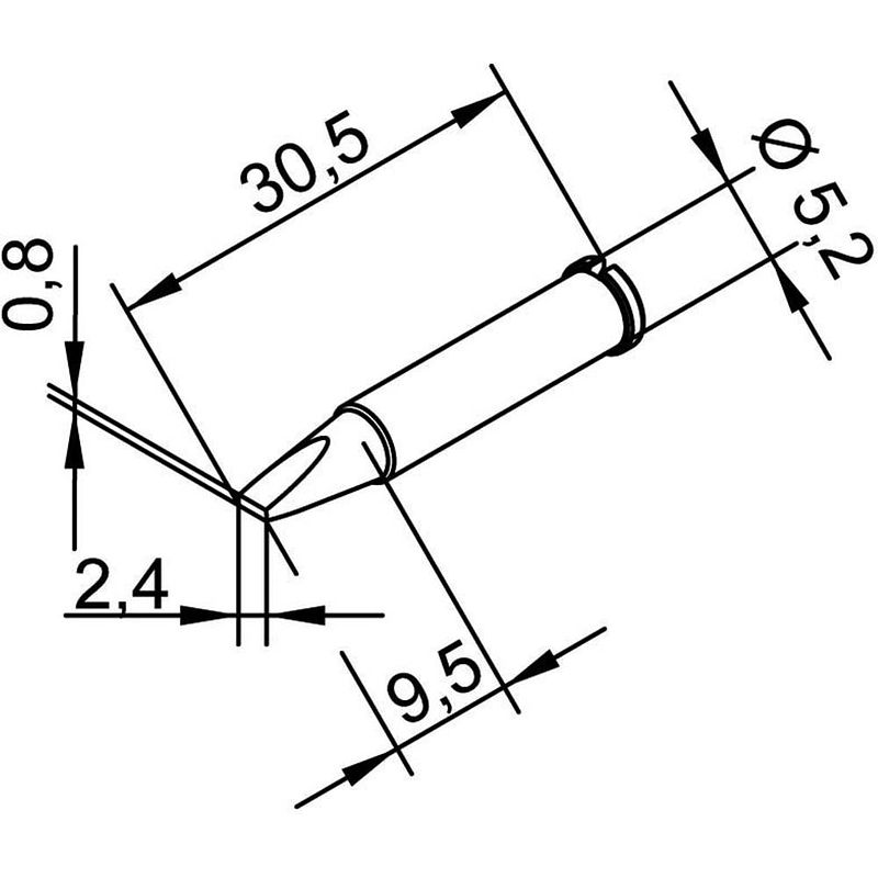 Foto van Ersa 102 cd lf 24 soldeerpunt beitelvorm, recht grootte soldeerpunt 2.4 mm inhoud: 1 stuk(s)