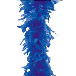 Foto van Carnaval verkleed veren boa kleur blauw 180 cm - verkleed boa