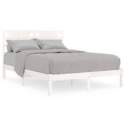 Foto van The living store bedframe massief grenenhout wit 140x190 cm - bed