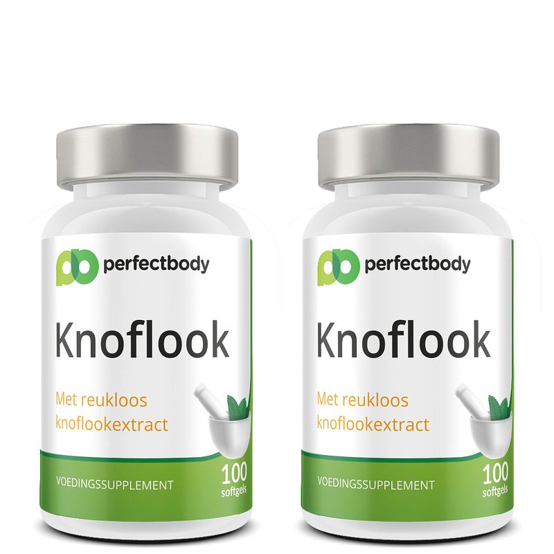 Foto van Perfectbody knoflook capsules 2-pack - 200 softgels