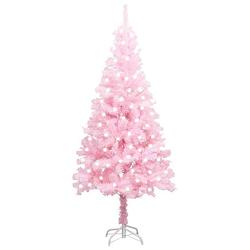 Foto van Vidaxl kunstkerstboom met led's en standaard 120 cm pvc roze