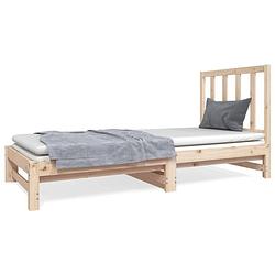 Foto van The living store slaapbank houten bedbank - 195.5 x 182 x 30 cm - grenenhout(oping- matras niet inbegrepen)