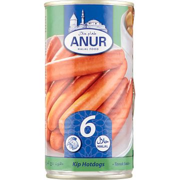 Foto van Anur kip hotdogs 6 stuks 550g bij jumbo