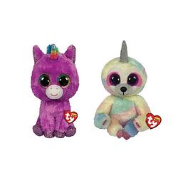 Foto van Ty - knuffel - beanie buddy - rosette unicorn & pegasus unicorn