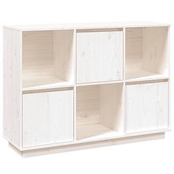 Foto van Vidaxl dressoir 110,5x35x80 cm massief grenenhout wit