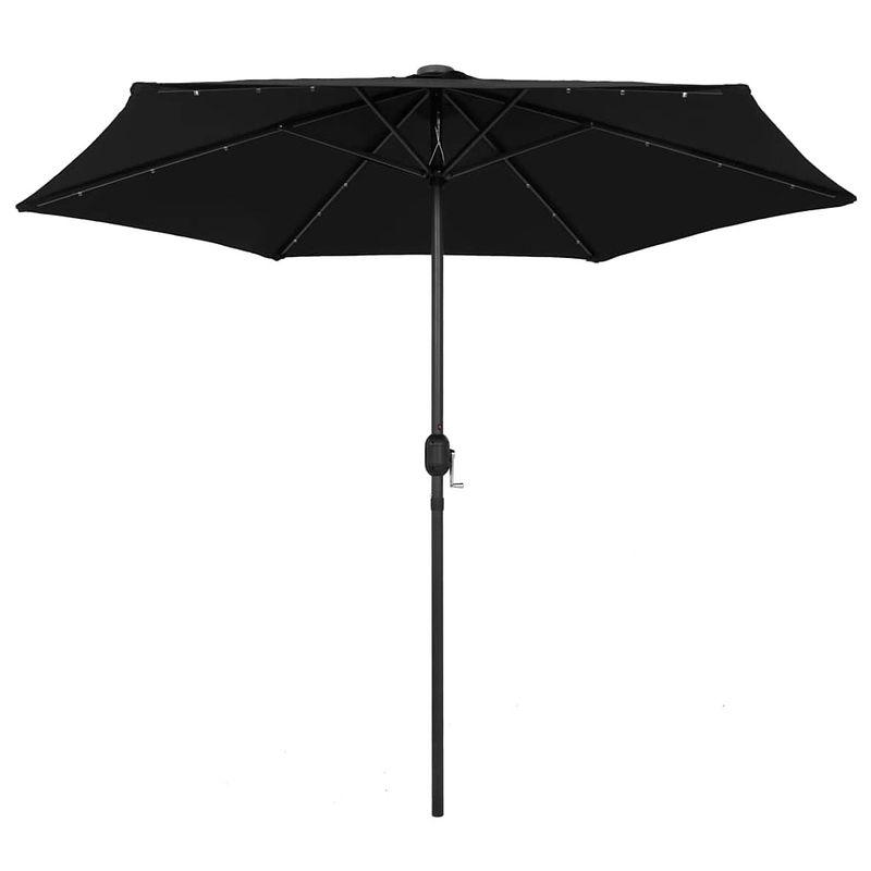 Foto van The living store tuinparasol - 270 x 236 cm - zwart - ø38mm paal - uv-beschermend polyester