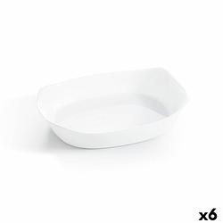 Foto van Serveerschaal luminarc smart cuisine rechthoekig wit glas 30 x 22 cm (6 stuks)