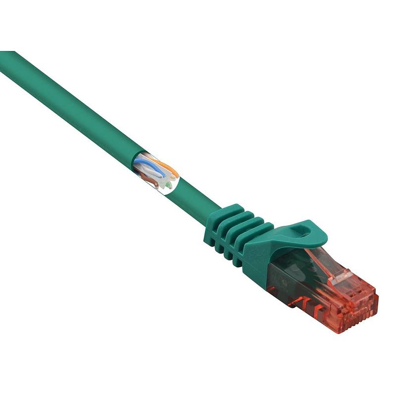 Foto van Renkforce rf-5228352 rj45 netwerkkabel, patchkabel cat 6 u/utp 1.00 m groen snagless, halogeenvrij 1 stuk(s)