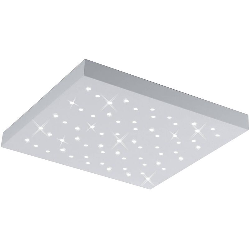 Foto van Led plafondlamp - plafondverlichting - trion tarza - 22w - aanpasbare kleur - vierkant - mat wit - aluminium