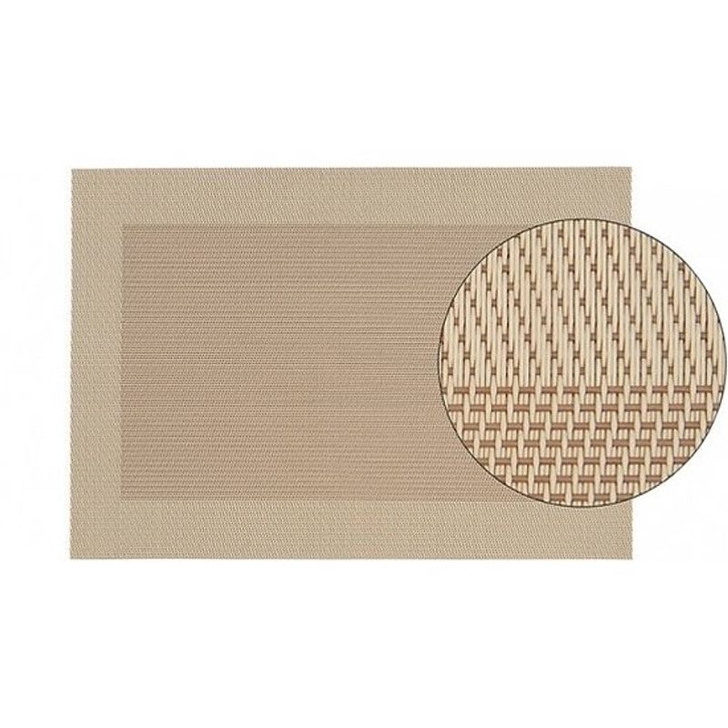 Foto van 8x placemat beige/bruine gevlochten/geweven print 45 x 30 cm - placemats