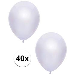 Foto van 40x witte metallic ballonnen 30 cm - ballonnen