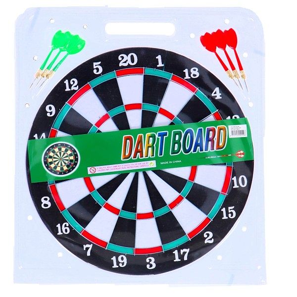 Foto van Dartboard tweezijdig met 6 pijlen 37 cm