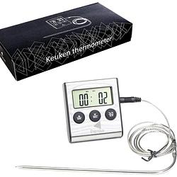 Foto van Perow - bbq thermometer en wekker - rvs - zilver - suikerthermometer - voedselthermometer