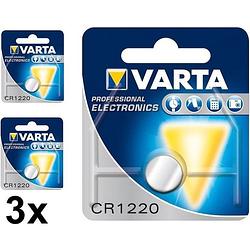 Foto van 3 stuks - varta professional electronics cr1220 6220 35mah 3v knoopcelbatterij