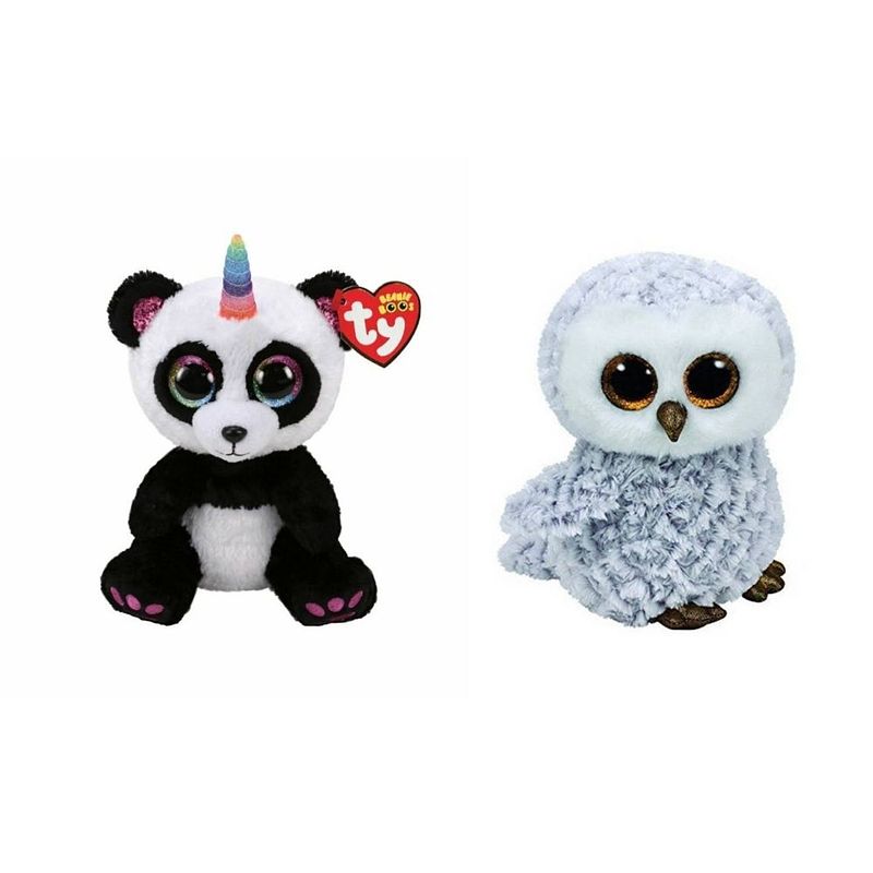 Foto van Ty - knuffel - beanie boo's - paris panda & owlette owl