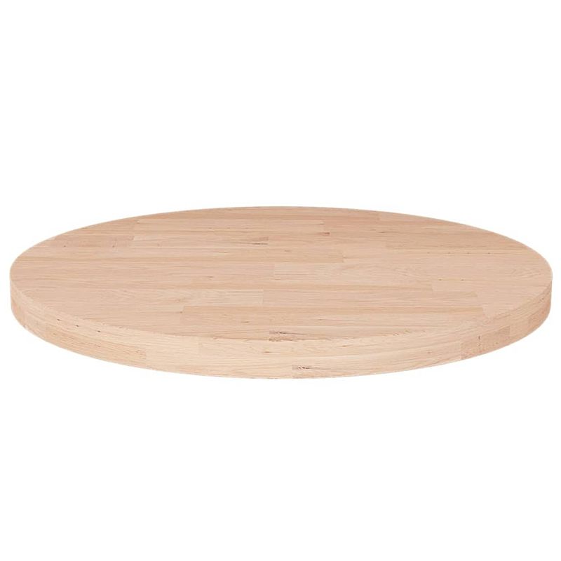 Foto van Vidaxl tafelblad rond ø50x2,5 cm onbehandeld massief eikenhout