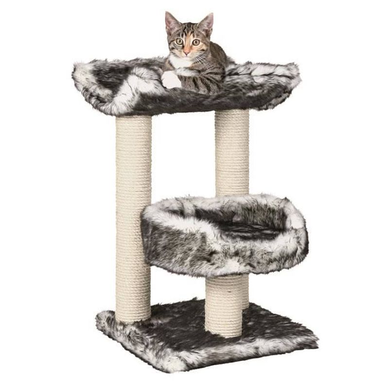 Foto van Trixie isaba kattenboom hoogte 62 cm zwart-witte pluche en natuurlijke sisal