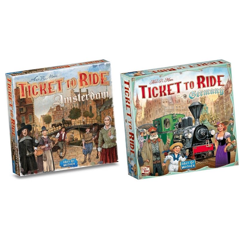 Foto van Spellenbundel - ticket to ride - 2 stuks - uitbreidingen - amsterdam & duitsland