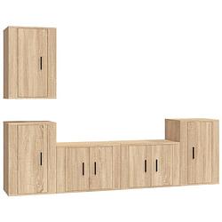 Foto van The living store televisiekast set - sonoma eiken - 2x 57x34.5x40 cm - 3x 40x34.5x60 cm