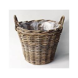 Foto van Mand rotan antique grey d40h30cm