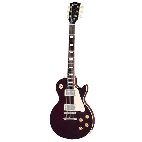 Foto van Gibson original collection les paul standard 50s figured top trans oxblood elektrische gitaar met koffer