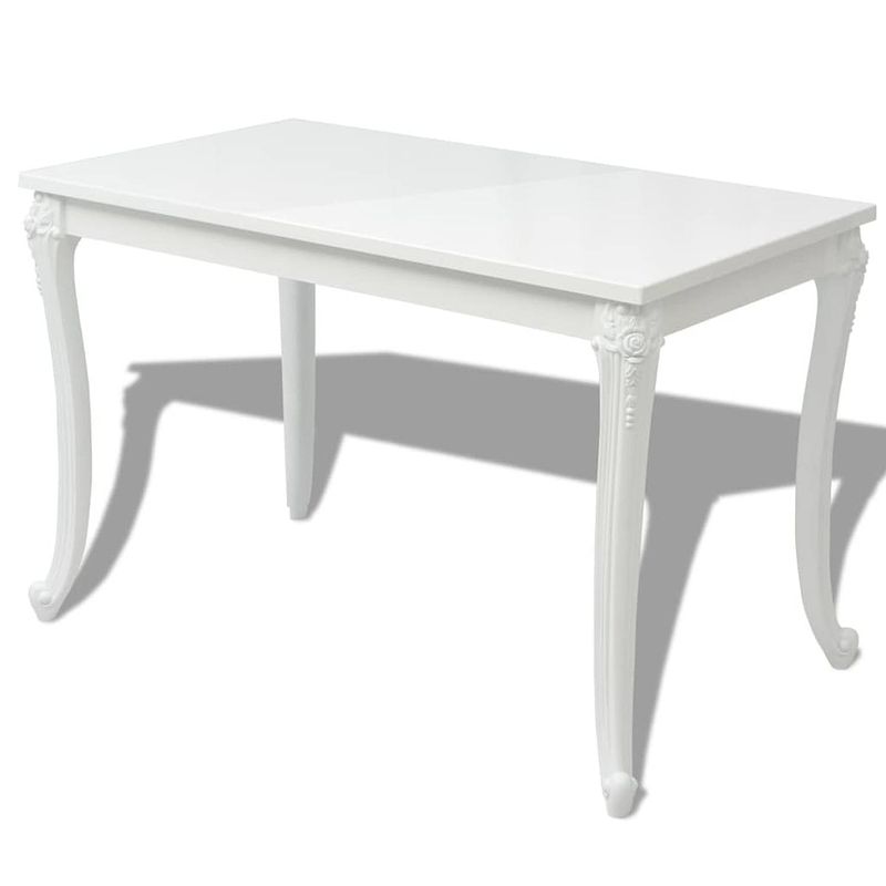 Foto van The living store eettafel 116x66x76 cm hoogglans wit - tafel