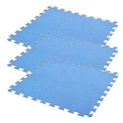 Foto van 18x stuks foam puzzelmat zwembadtegels/fitnesstegels blauw 50 x 50 cm - speelkleden