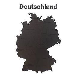 Foto van Mimi innovations luxe houten landkaart - muurdecoratie - deutschland - 102x66 cm/40.2x26 inch - zwart
