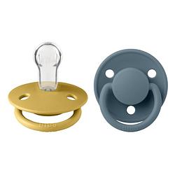 Foto van Bibs - de lux pacifier - one size fopspeen - 2 stuks - mustard / petrol