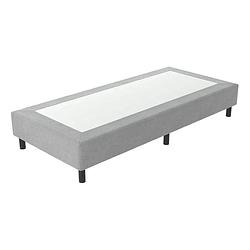 Foto van Verende hotelboxspring zonder matras - grijs 80x200 cm - bonellvering - inclusief topper - dekbed-discounter.nl