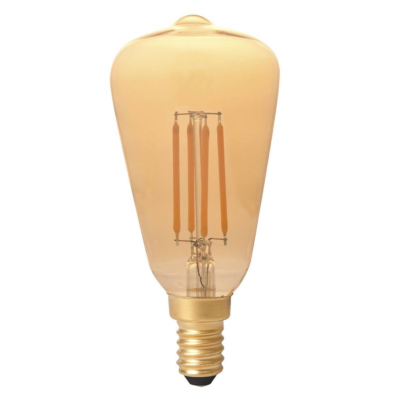 Foto van Calex led rustiek st48 e14 4w 320lm goud 2100k dimbaar