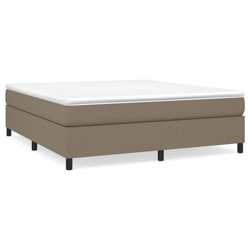 Foto van The living store boxspringframe - taupe - 203 x 180 x 35 cm - stof - multiplex