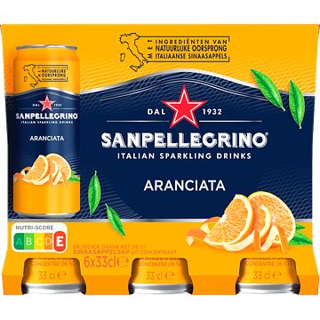 Foto van Sanpellegrino italian sparkling drinks aranciata 6 x 33cl bij jumbo