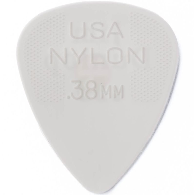 Foto van Dunlop nylon standard 0.38mm plectrum wit