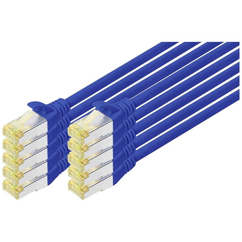 Foto van Digitus dk-1644-a-0025-b-10 rj45 netwerkkabel, patchkabel cat 6a s/ftp 0.25 m blauw 1 stuk(s)