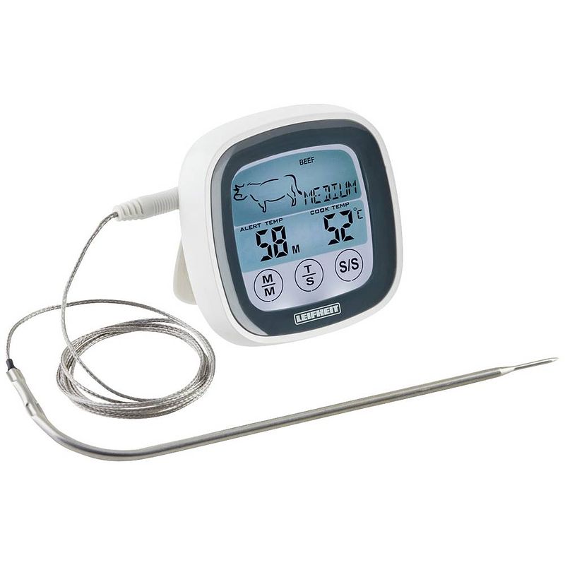 Foto van Leifheit 3223 keukenthermometer met touchscreen, met timer, kabelsensor