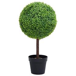 Foto van Vidaxl kunstplant met pot buxus bolvorming 50 cm groen