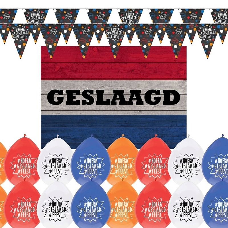 Foto van Geslaagd met je diploma feestartikelen pakket - versiering feestpakket