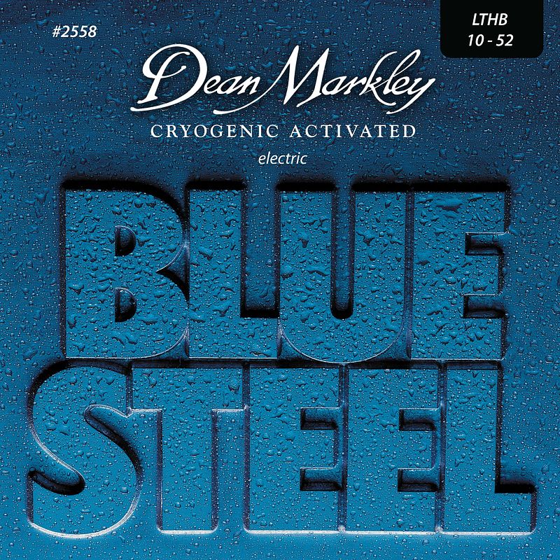 Foto van Dean markley 2558 blue steel light top heavy bottom 10-52 snarenset voor elektrische gitaar